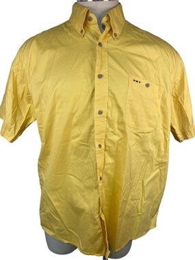 Larro Men's Yellow Short-Sleeve Button-Down Shirt XXL